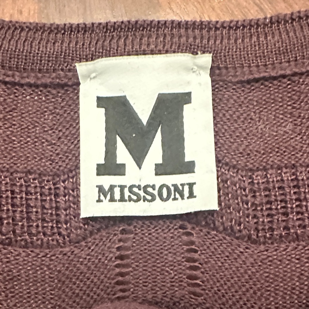 Missoni Brown Signature Knit Sweater – Italian Luxury Zigzag Pattern, Size - Picture 3 of 13